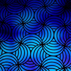 90 Pre Made Etched Pattern #211 Twirler, Aurora Borealis P-Teal CBS Dichroic on Thin Black Glass