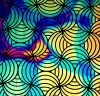 90 Pre Made Etched Pattern #211 Twirler, Cool Lava CBS Dichroic on Thin Black Glass