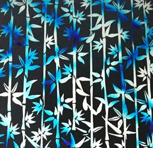 90 Pre Made Etched Pattern #215 Small Bamboo, Twizzle R-Silver CBS Dichroic on Thin Black Glass