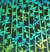 90 Pre Made Etched Pattern #215 Large Bamboo, Aurora Borealis Blue Gold Dichroic on Thin Black Glass