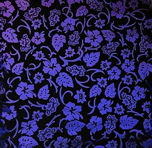 90 Pre Made Etched Pattern #216 Sakura & Philodendron, Crinkle Violet Dichroic on Black Glass