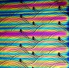 90 Pre Made Etched Pattern #218 Silk Wave, RBA G-Magenta Blue CBS Dichroic on Thin Clear Glass