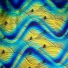 90 Pre Made Etched Pattern #218 Silk Wave, Twizzle Cyan Red Dichroic on Thin Clear Glass