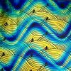 90 Pre Made Etched Pattern #218 Silk Wave, Twizzle Cyan Copper CBS Dichroic on Thin Clear Glass