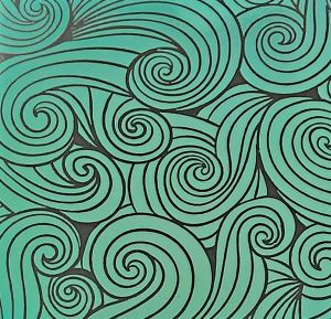 90 Pre Made Etched Pattern #219 Twirler, R-Silver Blue CBS Dichroic on Vintage FX Thin Clear Glass