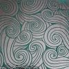 90 Pre Made Etched Pattern #219 Relaxed Curls, R-Silver CBS Dichroic on Lt. Aqua Bullseye Thin Glass