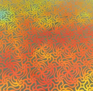 90 Pre Made Etched Pattern #223 Swirling Net, Aurora Borealis Candy CBS Dichroic on Vintage Uroboros FX Thin Clear Glass