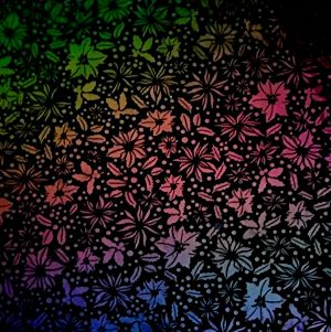 90 Pre Made Etched Pattern #224 Poinsettias, Mixture CBS Dichroic on Thin Black Glass