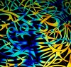 90 Pre Made Etched Pattern #158 Twisted, Fusion Cyan Red CBS Dichroic on Thin Black Glass