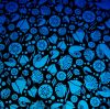 90 Pre Made Etched Pattern #205 Shells, P-Teal CBS Dichroic on Thin Black Glass