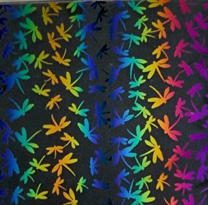 90 Pre Made Etched Pattern #089 Dragonflies, RBC G-Magenta CBS Dichroic on Vintage Uroboros FX Thin Clear Glass