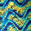 90 Pre Made Etched Pattern #156 Iris, Twizzle Cyan Copper Dichroic on Thin Clear Glass