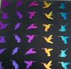 90 Pre Made Etched Pattern #152 Hummers, RB2 CBS Dichroic on Vintage FX Thin Clear Glass