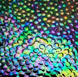 90 Corkscrew Dichroic on Hammered Thin Black Glass