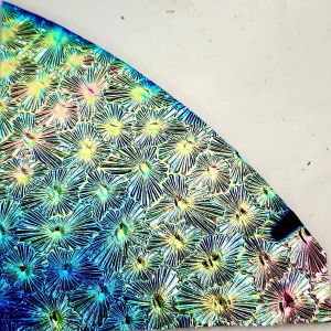 90 (Pie Shaped Corner) Aurora Borealis G-Pink CBS Dichroic on Florentine Thin Black Glass