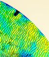 90 (Pie Shaped Corner) Cyan Copper CBS Dichroic on Stream X Black Thin Glass