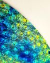 90 (Pie Shaped Corner) Aurora Borealis Cyan Copper CBS Dichroic on Florentine Thin Black Glass