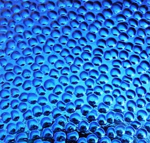 90 Yeilow Blue Dichroic on Hammered Thin Glass