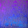 90 Sand Carved Pattern #191 Europe, G-Magenta CBS Dichroic on Black Glass