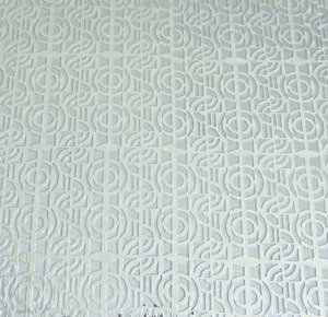 90 Sand Carved Pattern # 021 Broken Circles, Silver Dichroic on Black Glass