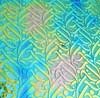 90 Sand Carved Pattern #064 Swimmers, Aurora Borealis G-Pink Dichroic on Black Glass