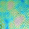 90 Sand Carved Pattern #064 Swimmers, Aurora Borealis G-Pink Dichroic on Black Glass