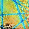90 Sand Carved Pattern #116 Vortex, CBS Dichroic Pixie Stix RB2 on Spring Glass