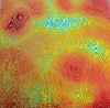 90 Sand Carved Pattern #117 Small Zebra, CBS Dichroic Aurora Borealis Candy Dichroic on Denim Glass