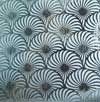 90 Sand Carved Pattern #139 Florida Fans, R-Silver CBS Dichroic on Emerald Glass