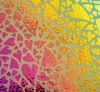 90 Sand Carved Pattern #153 Mixed Hearts,RB4 CBS Dichroic on Sienna Glass
