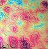 90 Sand Carved Pattern #188 Burton Spiral, Aurora Borealis Candy CBS Dichroic on True Blue Glass