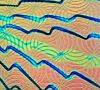 90 Sand Carved Pattern #211 Twirler, Voltage Salmon CBS Dichroic on Sienna Glass