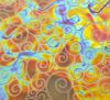 90 Sand Carved Pattern #220 "S" Curls, Fusion Black Cherry CBS Dichroic on Spring OP Glass
