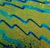 90 Sand Carved Pattern #222 Dancing Hearts, Voltage Cyan Red CBS Dichroic on Spring Glass