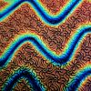 90 Sand Carved Pattern #223 Swirling Net, Twizzle Black Cherry CBS Dichroic on Black Glass