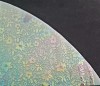 90 Sand Carved (Pie Shaped Corner) Pattern #224 Poinsettia,  Aurora Borealis Dichroic on Cream Opal Glass