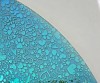 90 Sand Carved (Pie Shaped Corner) R-Silver Blue Dichroic on Spring Glass