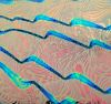 90 Sand Carved Pattern #193 Psychedelic, Voltage Salmon CBS Dichroic on Clear Glass