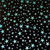 96 Pre Made Etched Pattern #097 Stars, R Silver Blue Dichroic on Thin Black Glass