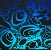 96 Pre Made Etched Pattern #192 Cell Slide, Y-Blue CBS Dichroic on Spectrum Thin Black Glass