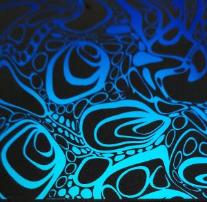 96 Pre Made Etched Pattern #192 Cell Slide, Y-Blue CBS Dichroic on Spectrum Thin Black Glass