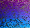 96 Pre Made Etched Pattern #194 Tripin' Sunflowers, Crinkle Purple Dichroic on Thin Clear Glass