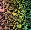 96 Pre Made Etched Pattern #197 School of Fish, RB2 CBS Dichroic on Thin Black Glass