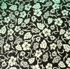 96 Pre Made Etched Pattern #216 Sakura & Philodendron, R-Silver Blue CBS Dichroic on Thin Black Glass