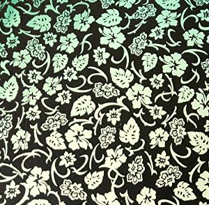 96 Pre Made Etched Pattern #216 Sakura & Philodendron, R-Silver Blue CBS Dichroic on Thin Black Glass