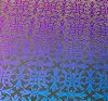 96 Pre Made Etched Pattern #035 Celtic Knots, Crinkle Purple CBS Dichroic on Thin Clear Glass
