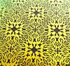 96 Pre Made Etched Pattern #046 Starburst, Cyan Copper CBS Dichroic on Thin Clear Glass