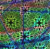 96 Pre Made Etched Pattern #046 Starburst, Pixie Stix Mixture CBS Dichroic on Spectrum Thin Black Glass