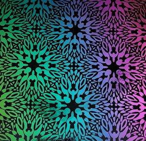 96 Pre Made Etched Pattern #046 Starburst, RB2 CBS Dichroic on Thin Black Glass