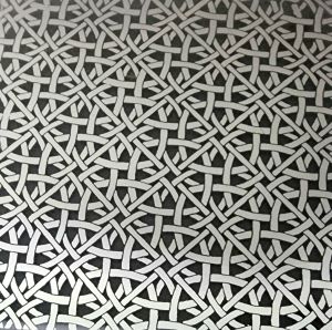 96 Pre Made Etched Pattern #066 Rounded Square Weave, R-Silver CBS Dichroic on System 96 Thin Clear Glass